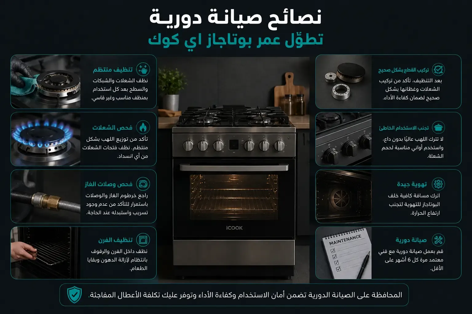 نصائح صيانة دورية تطوّل عمر بوتاجاز اي كوك